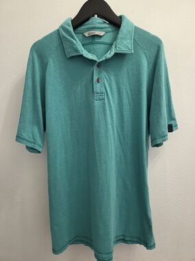 Tasc Performance Bamboo Cotton Short-Sleeve Polo Shirt – Teal / Mint (Large)